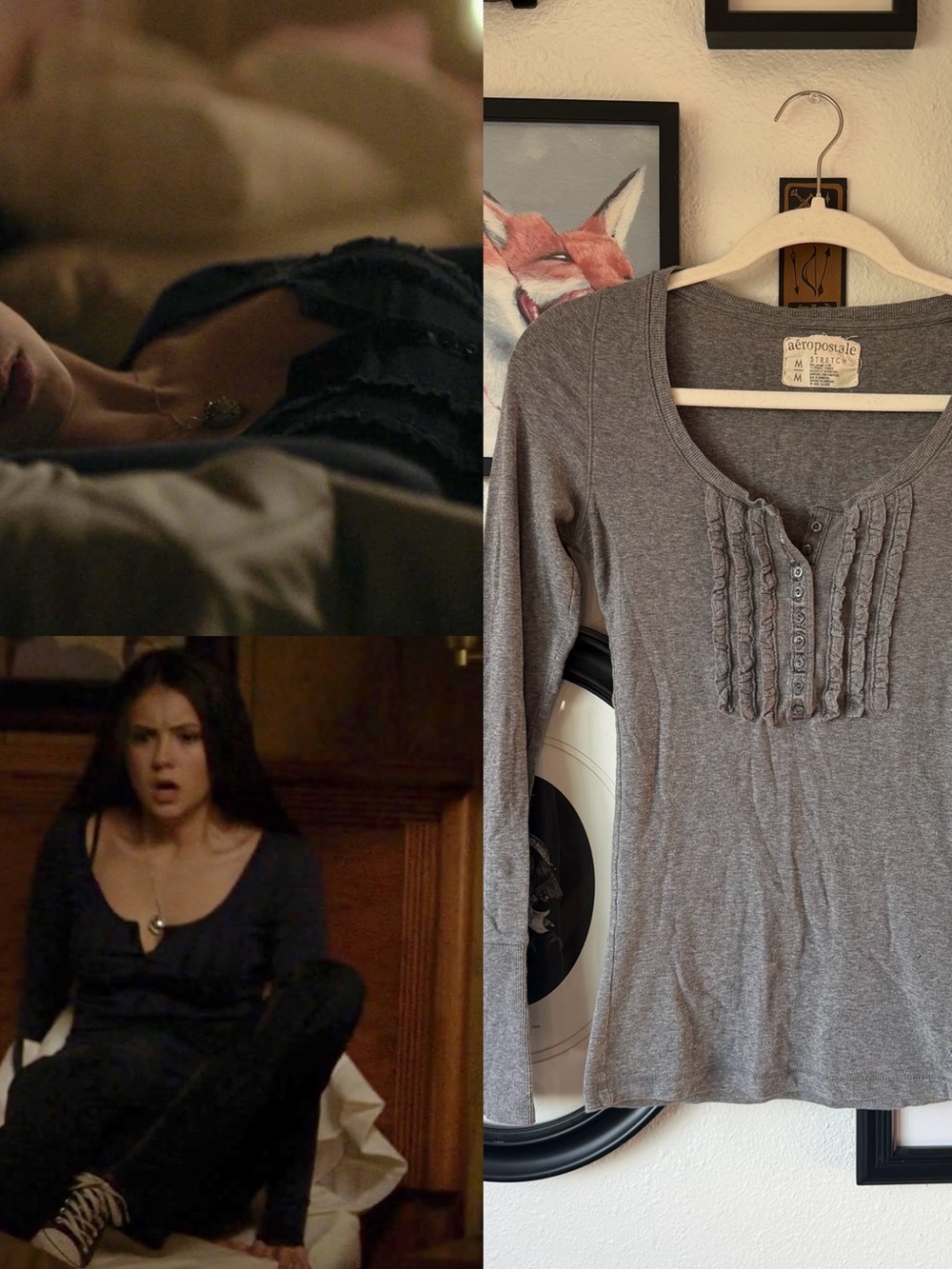 ALT aeropostale ruffle henley ASO elena gilbert